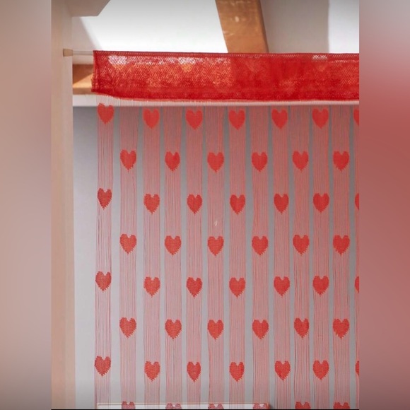 Other - Red Heart Patterned Sheer Curtain